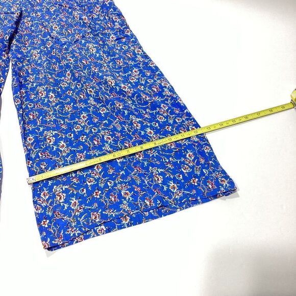 Band Of The Free Boho Wide Leg Pull On Pant Blue Floral XS NWT Band Of Gypsies - Picture 6 of 9